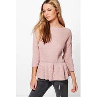 frill hem jumper rose