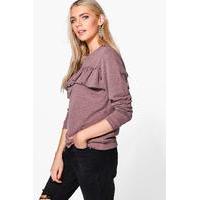 Frill Detail Sweat - mocha