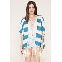 fringed stripe poncho