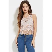 Fringed Crochet Lace Top