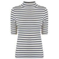 french connection stripe high neck top