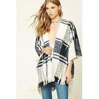 Fringed Check Poncho