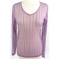 fransa size m mauve sheer lace style jumper