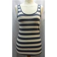 french connection grey white stripped vest top french connection size  ...