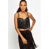 Fringed Front Bustier Crop