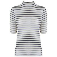 FRENCH CONNECTION Stripe High Neck Top