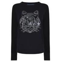 FRENCH CONNECTION Animal Knit Sequin Jumper