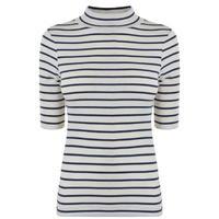 french connection stripe high neck top
