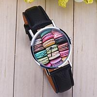 French Macarons Madness Watch , Vintage Style Leather Watch, Women Watches, Unisex Watch, Boyfriend Watch, Men\'s Watch Cool Watches Unique Watches