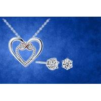 From £9 for an infinity love necklace made with crystals from Swarovski® or £12 to include the matching earrings from Your Ideal Gift - save up to 87%