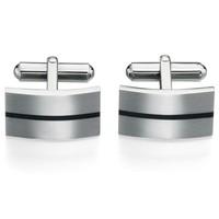 FRED BENNETT Men\'s Enamel Brushed Cufflinks