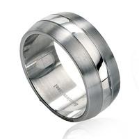FRED BENNETT Men\'s Stainless Steel Small Band Ring
