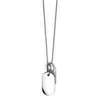 FRED BENNETT Men\'s Stainless Steel Oval Dogtags 56cm Necklace