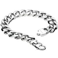 fred bennett stainless steel 22cm curb bracelet fb b3896