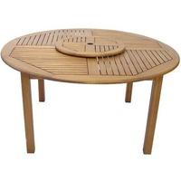 fsc eucalyptus torino round table with lazy susan royal craft premier  ...