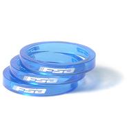 FSA 5mm Polycarbonate Headset Spacer - Pack of 10 | Blue - 1.25 inch