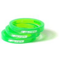 FSA 5mm Polycarbonate Headset Spacer - Pack of 10 | Green - 1.25 inch