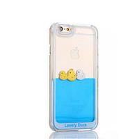 Funny Design Fluid Liquid Flowing Yellow Duck Crystal Clear Plastic Hard Case Cover for iPhone 6