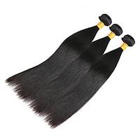 Full Head 300g/3pcs Remy Yaki 10-20Inch Color 1B Black Human Hair Weaves