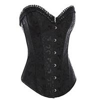 Full Steel Boned Black Lace Up Corset Women\'s Costume