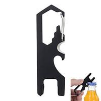 FURA Outdoor Multi-Function Carabiner Keychain with Bottle Opener / Screwdrivers - Black