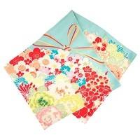 Furoshiki Cloth - Teal, Flower Bouquet Pattern