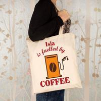 Fuelled By Coffee Personalised Shopper Bag