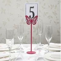 Fuchsia Metal Butterfly Table Number Holder