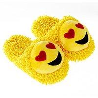 Fuzzy Friends Heart Eyes Emoji Slippers