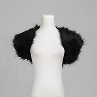 Fur Wraps / Wedding Wraps Shrugs Short Sleeve Feather/Fur Black / Ivory Party/Evening Open Front Yes