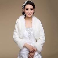 Fur Wraps / Wedding Wraps Coats/Jackets Long Sleeve Faux Fur White Wedding / Party/Evening Open Front