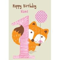 Funny Fox Age 1 Birthday