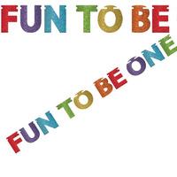 Fun to Be One Glitter Rainbow Letter Banner