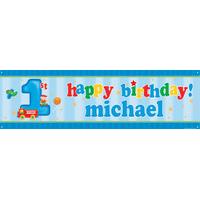 Fun at One Boy Personalised Party Banner