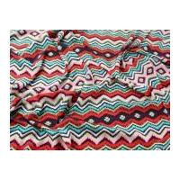 Funky Stripes Print Microfibre Dress Fabric Pink