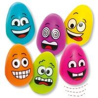 funky face egg bouncy balls pack of 6