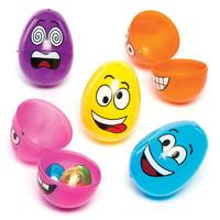 Funky Face Plastic Eggs (Pack of 12)