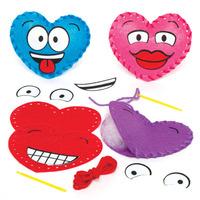 Funky Face Heart Mini Cushion Sewing Kits (Pack of 4)
