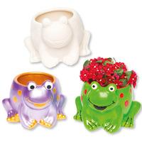 funky frog ceramic plant pots box of 10