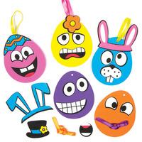 funky face egg mix match decorations pack of 8