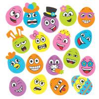 Funky Face Egg Stickers (Per 3 packs)