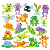 Funky Frog Foam Stickers (Per 3 packs)