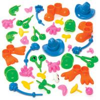 funny character dough accessories per 3 packs