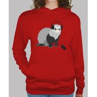 Funny Music Loving Ferret Hoodie