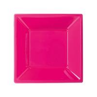 fuchsia 7in square plastic bowls