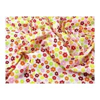 Funky Floral Print Polycotton Dress Fabric Red