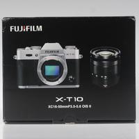 FujiFilm Finepix X-T10 Digital Mirrorless Camera with 16-50mm f/3.5-5.6 OIS II and XF 27mm F2.8 Lenses - Silver