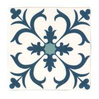 fusion blue white satin patterned ceramic wall tile pack of 25 l140mm  ...