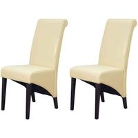 Furniture Link Corban Wenge Dining Chair - Cream (Pair)