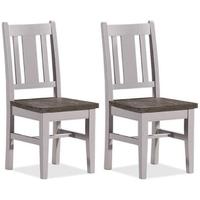 Furniture Link Wellington Cotton White Reclaimed Pine Dining Chair (Pair)